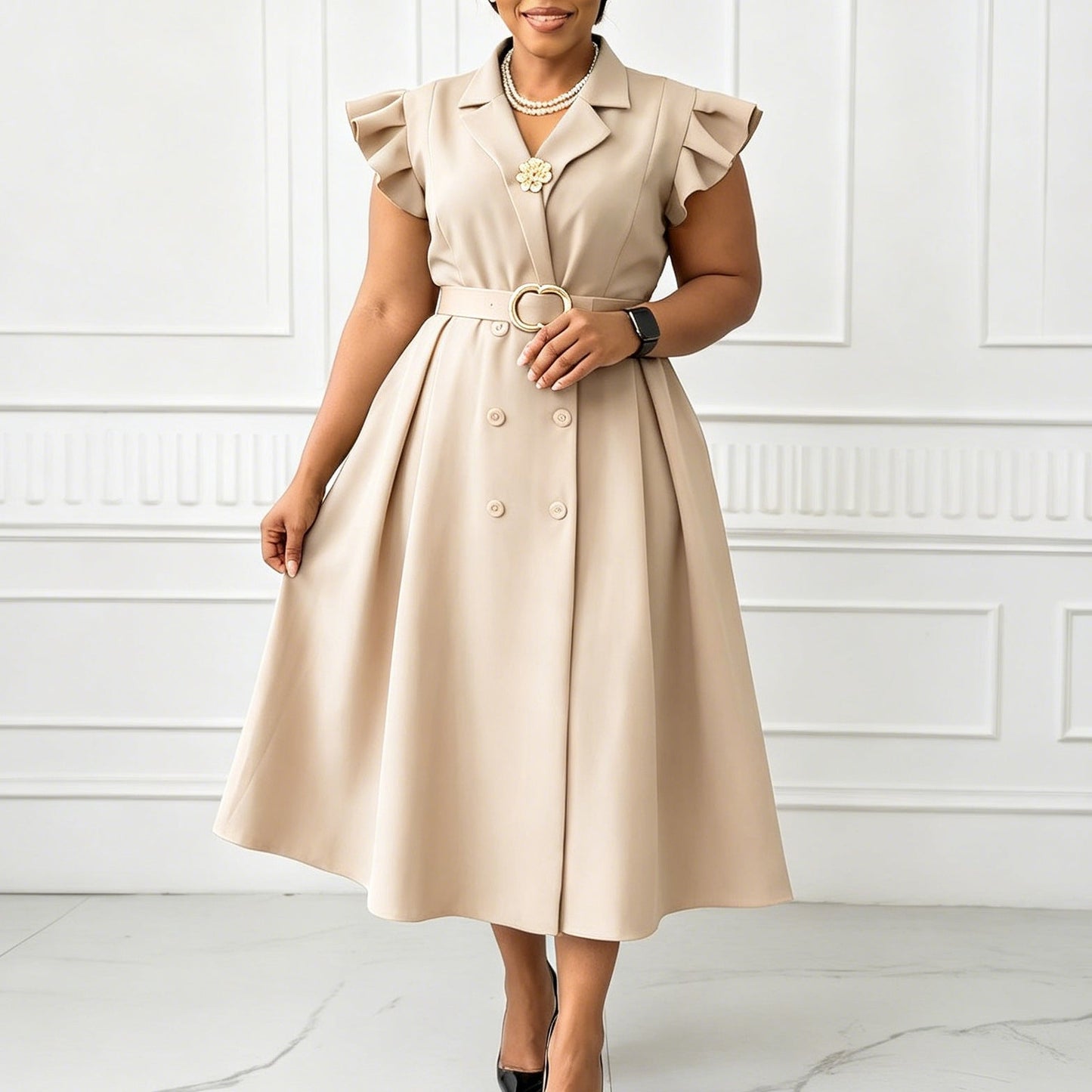 Double-breasted African Dress For Women