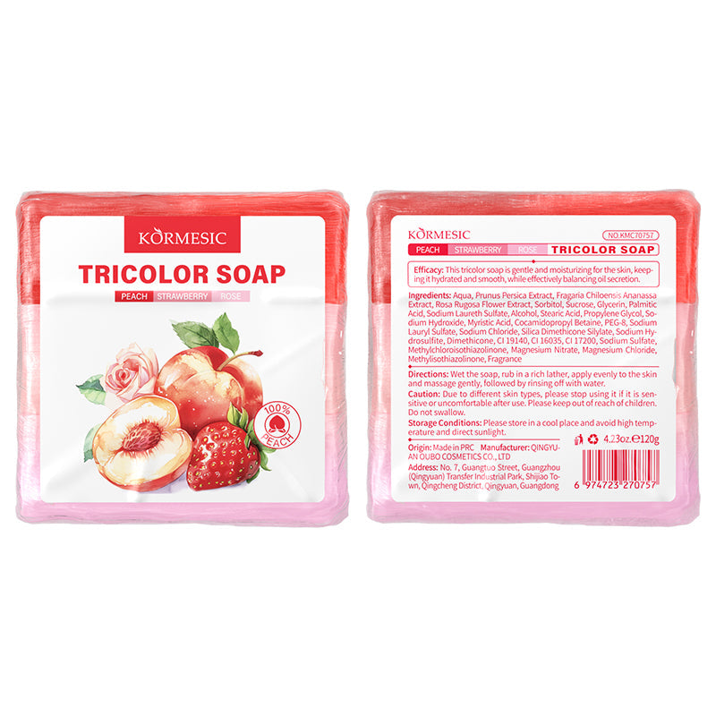 KORMESIC Peach & Strawberry & Rose Tri-colour Soap  FT 120g