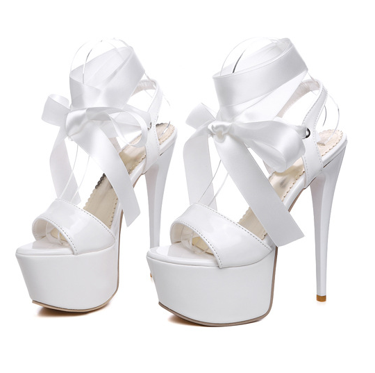 Strappy High Heel Sandals and Lace-Up Shoes