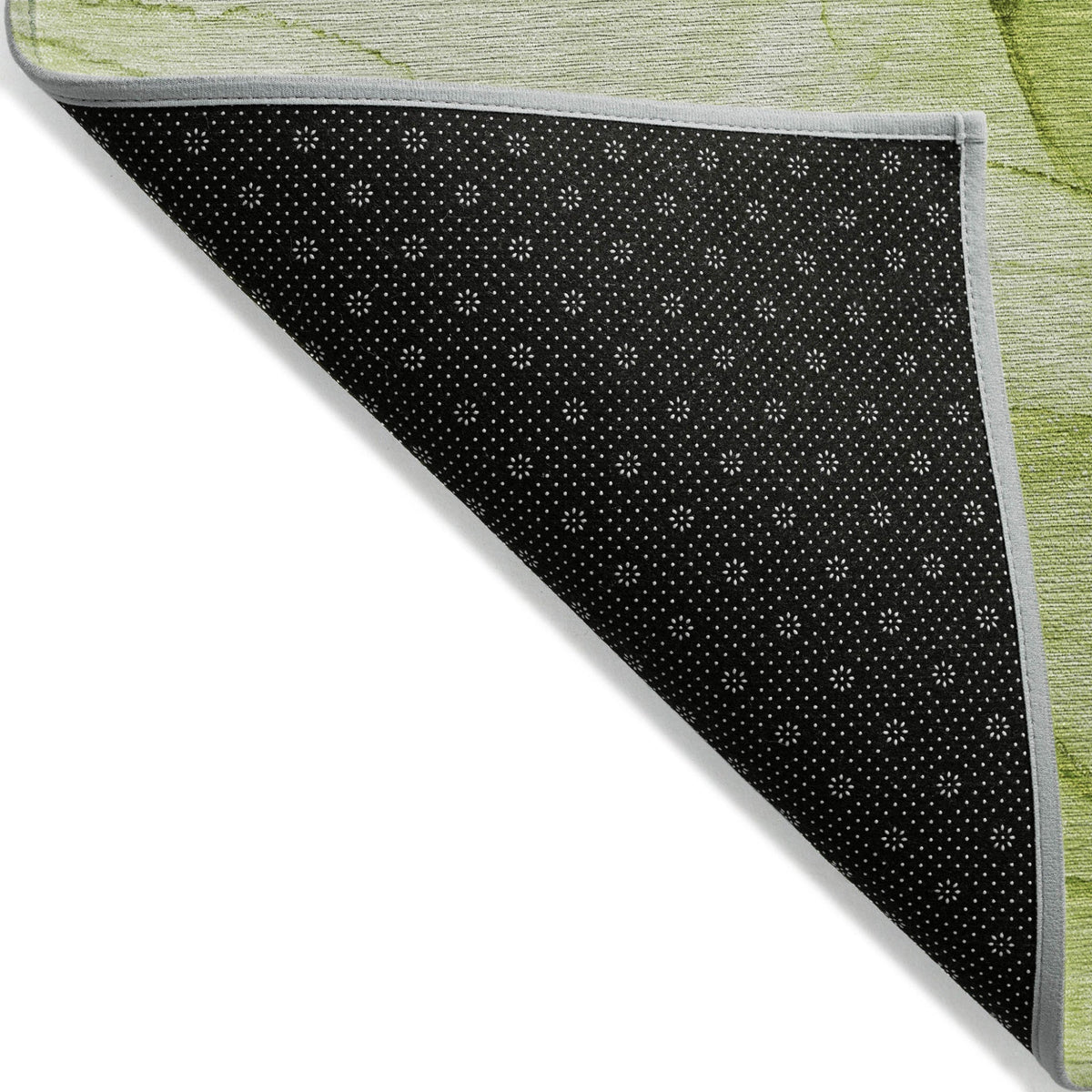 3' X 5' Green Abstract Washable Non Skid Indoor Outdoor Area Rug