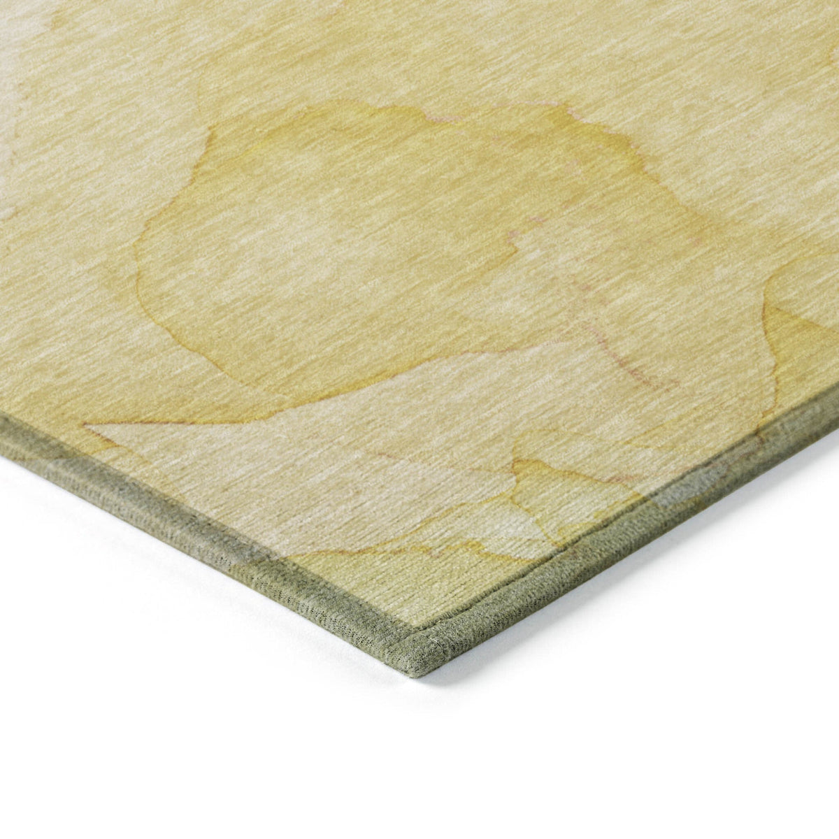 2' X 8' Gold Abstract Washable Non Skid Indoor Outdoor Runner Rug