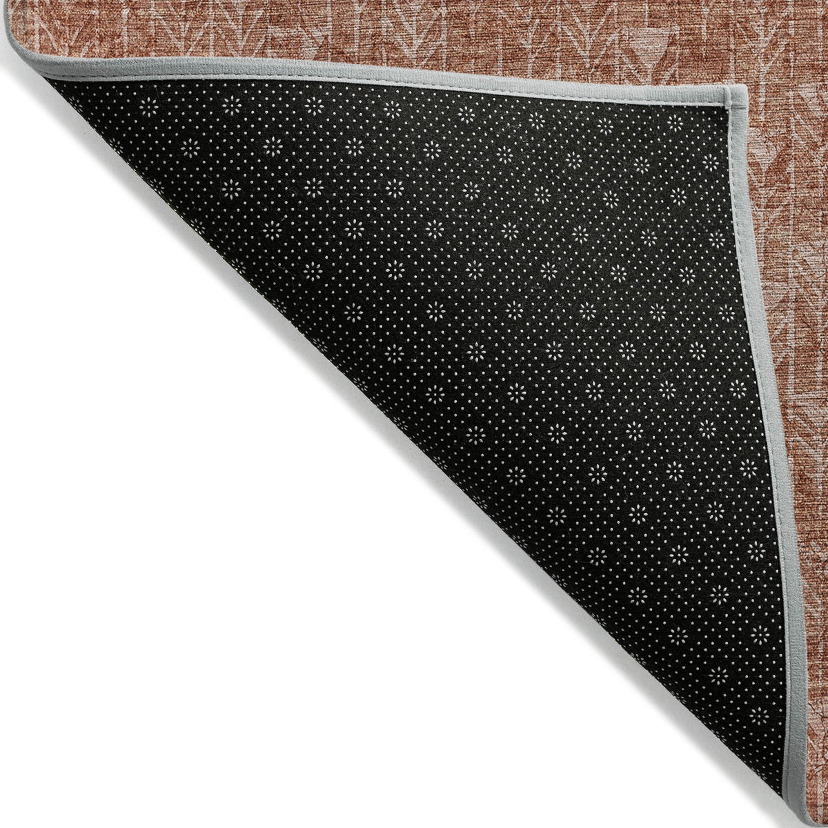 3' X 5' Terra Cotta Geometric Washable Non Skid Indoor Outdoor Area Rug
