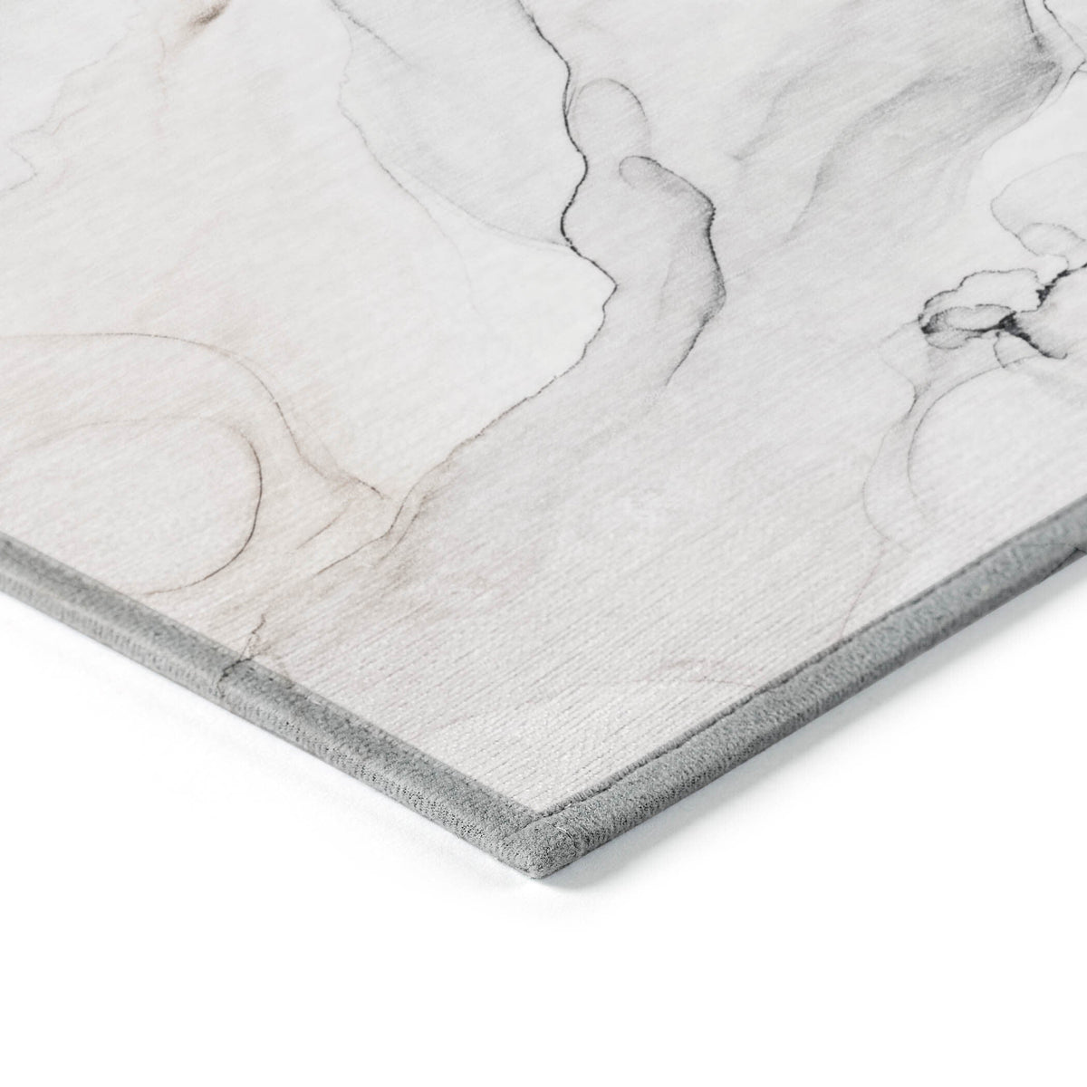 3' X 5' Beige Ivory and Gray Abstract Washable Non Skid Indoor Outdoor Area Rug