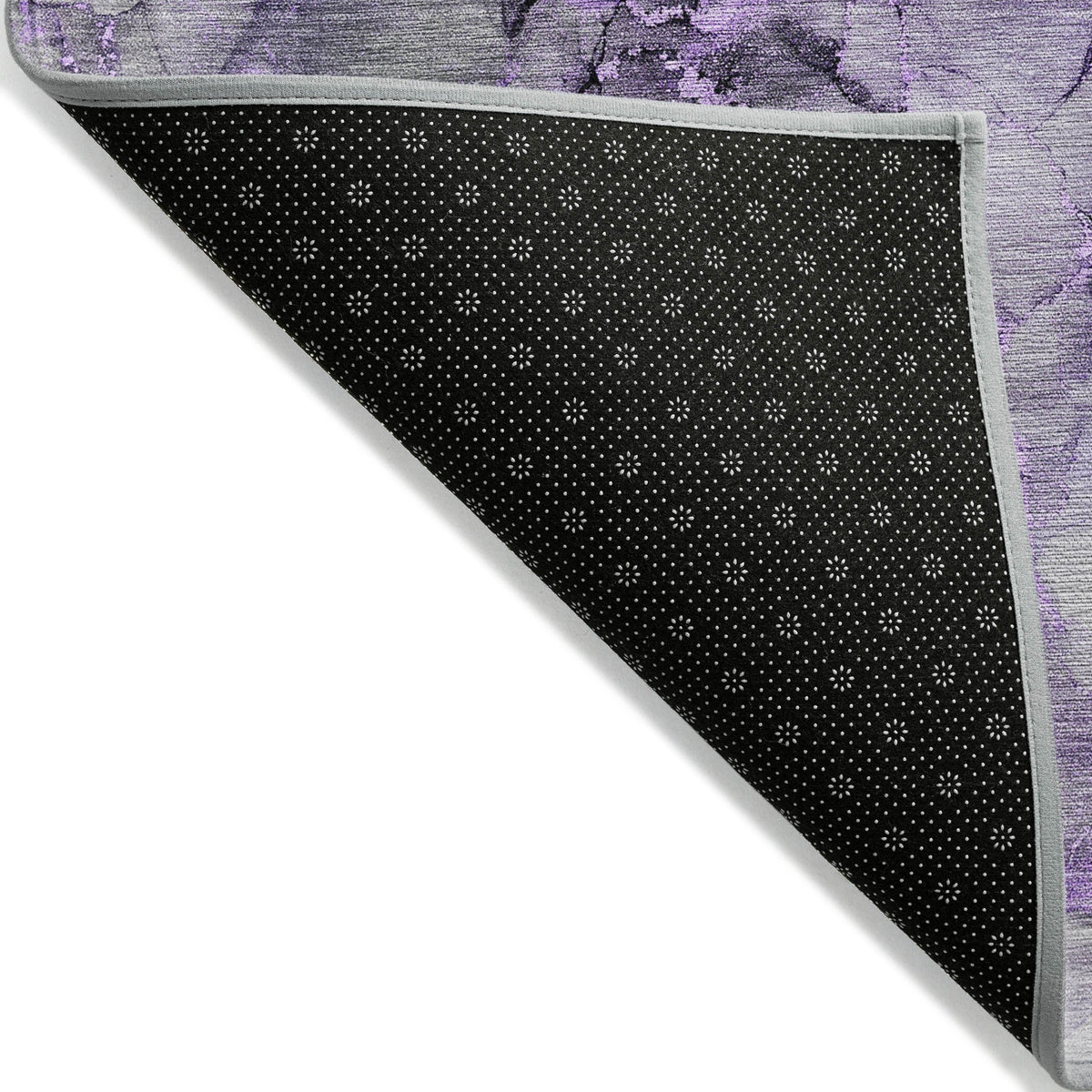 8' Runner Purple Abstract Washable Non Skid Indoor Outdoor Runner Rug