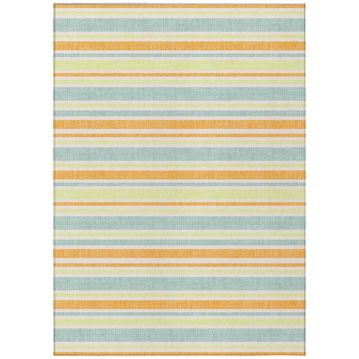 3' X 5' Orange Striped Washable Non Skid Indoor Outdoor Area Rug