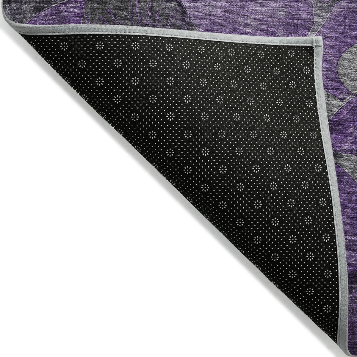 3' X 5' Purple Abstract Washable Indoor Outdoor Area Rug