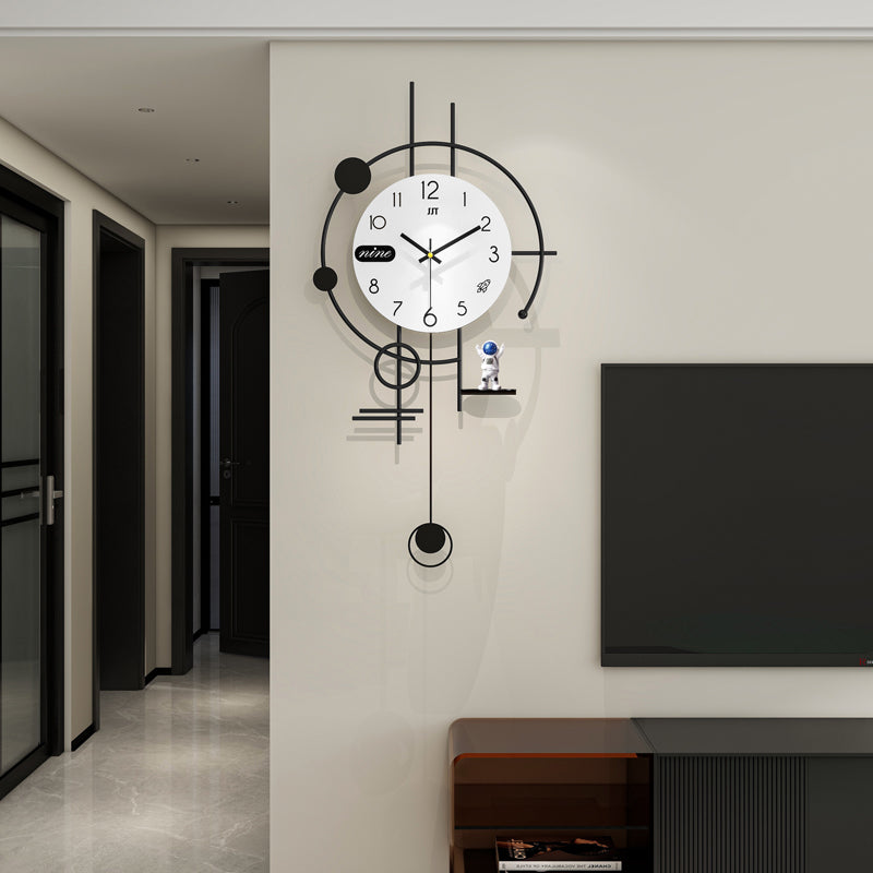 Modern Astronaut Wall Clock Minimalist Pendulum Living Room Decor