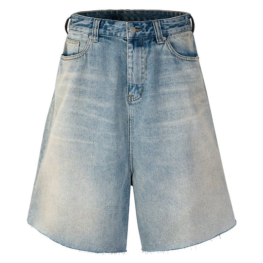 Men's Retro Loose Fitting Denim Shorts for Summer