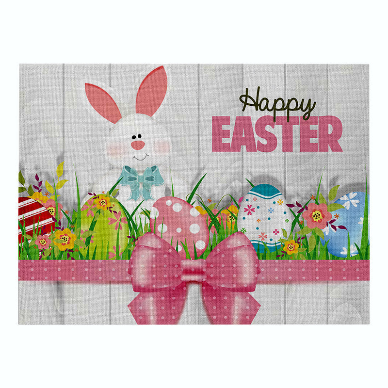 Home Cartoon Rabbit Kitchen Insulation Coaster Anti-scalding Cotton And Linen Western Placemat