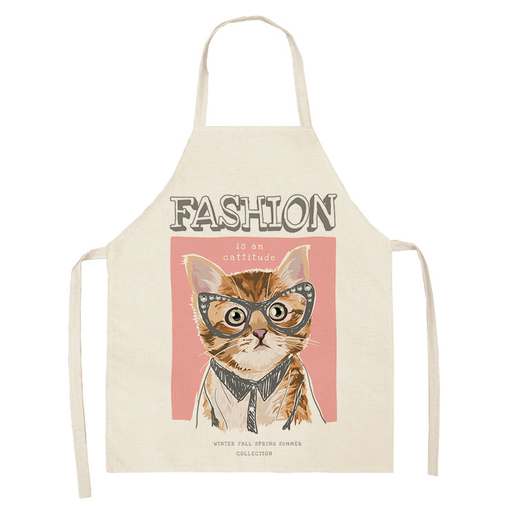 Explosive Animal Animation Multifunctional Kitchen Apron Cotton And Linen Apron