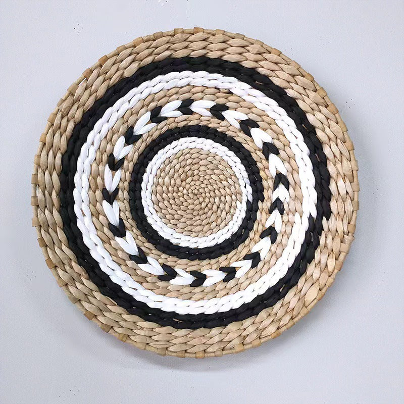 Woven Straw Wall Decor Round Living Room Ornament Wall Hanging