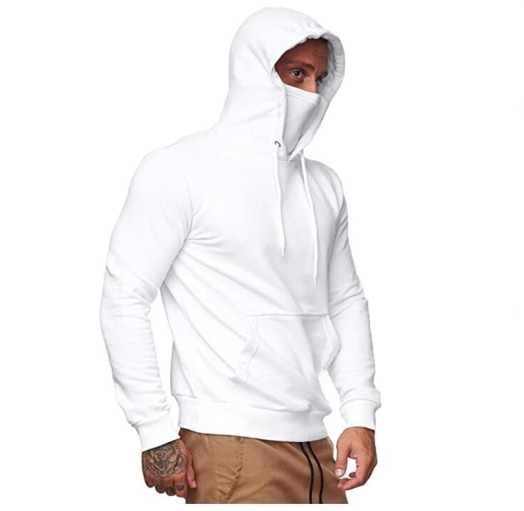 Men's Solid Color Plus Fleece Hoodie Sweatshirt