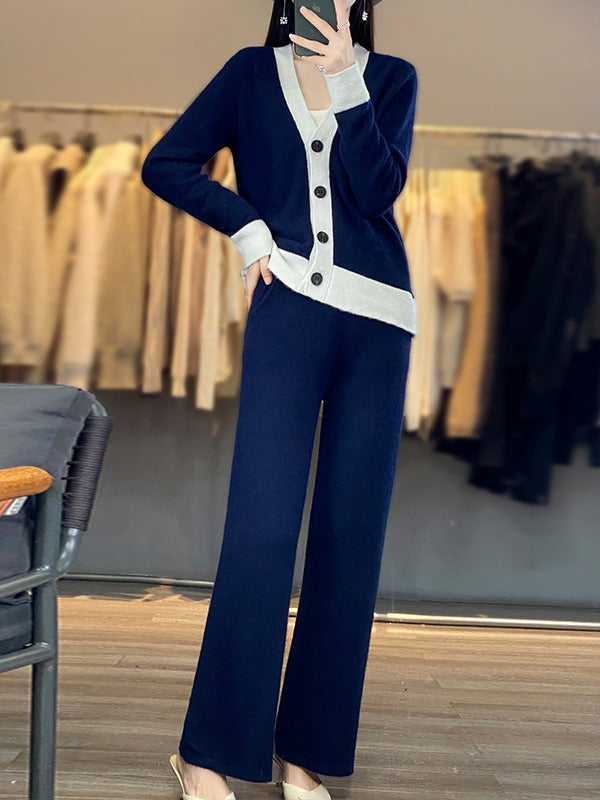 Casual Knitted Wool Two-piece Women's Clothing Loose