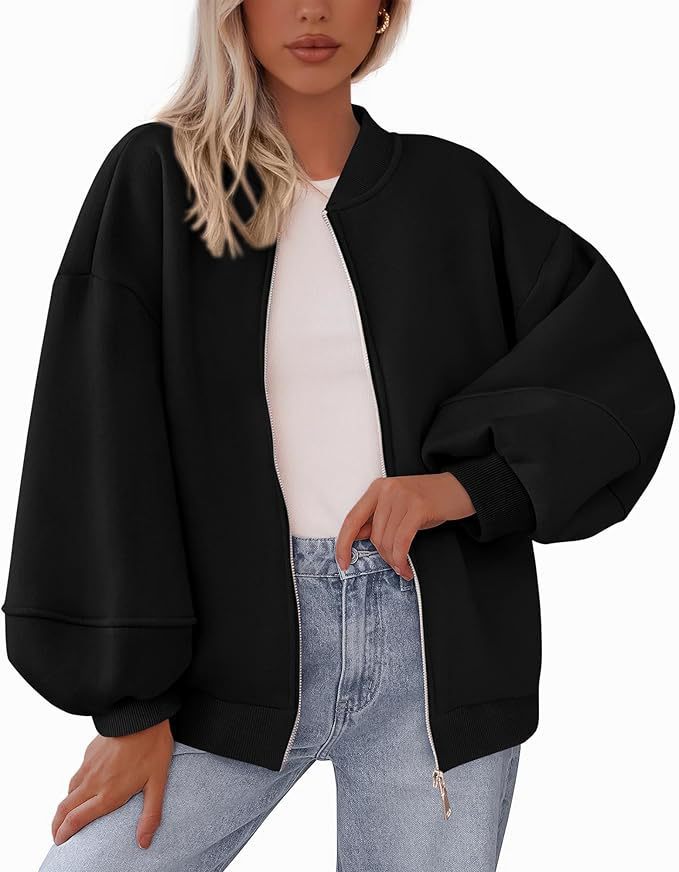 Women's Autumn Fashion 2026 Zipper Sweatshirts Jacket Casual Long Sleeve Bomber Coat Winter Clothes
