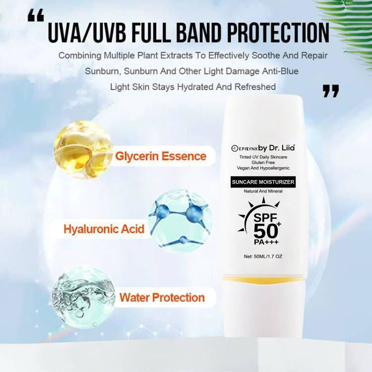 Illuminating Mineral Sunscreen SPF 50 – Vegan, Gluten-Free Moisturizing Sun Care for Sensitive Skin