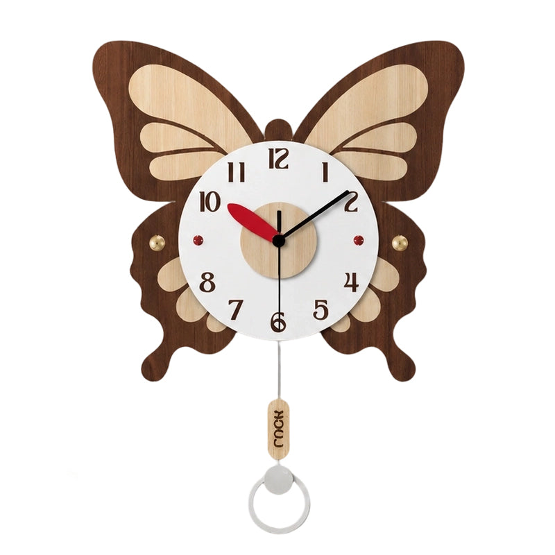 Large Butterfly Shaped Wall Timepiece Farmhouse Wood Decor Kitchen Entryway