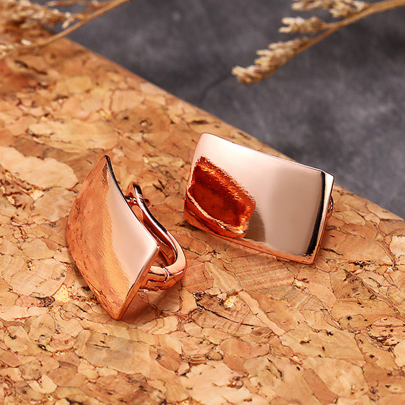 Earrings Rectangular Earrings Rose Gold Ear Clip