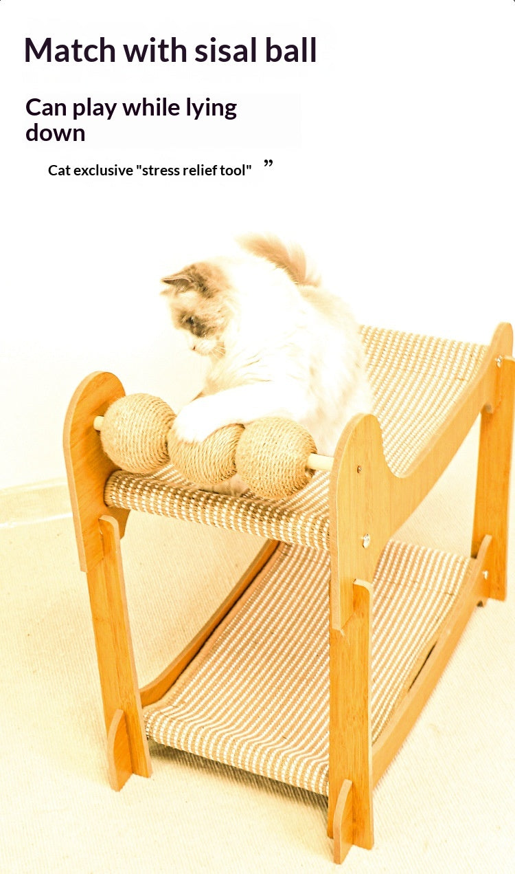 Multi-layer Sisal Cat Scratcher Lounge, Wear-Resistant & Low-Shedding Pet Toy