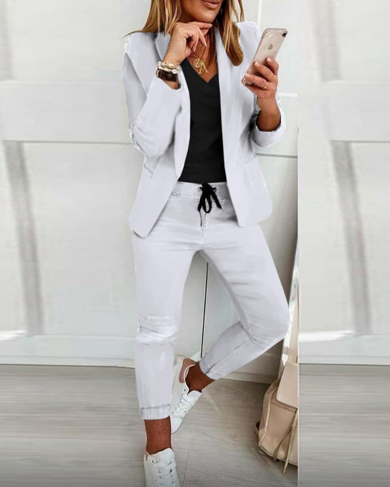 Ladies Fashion OL Suit Trousers Suit
