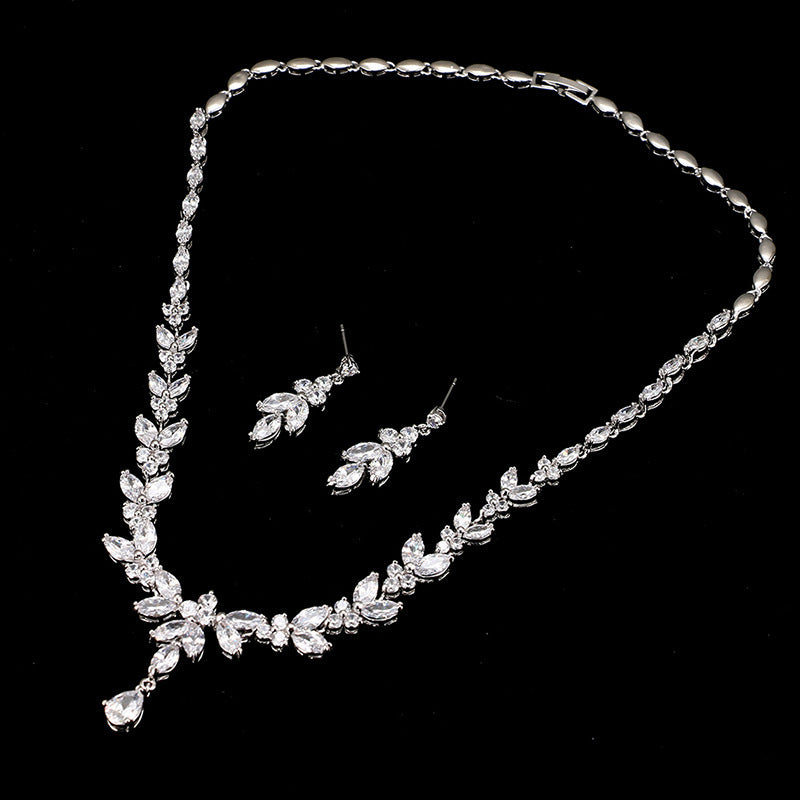 Simple White Bride Zircon Set Women