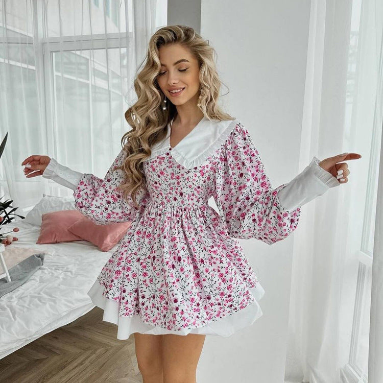 Printed Elegant Short Dress For Women