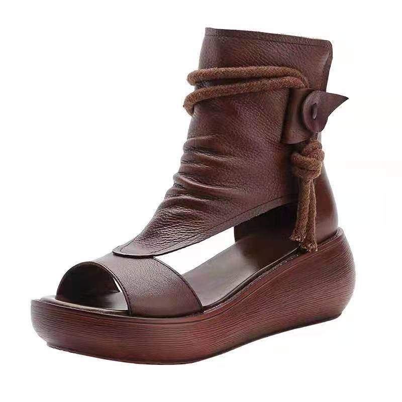 Vintage PU Leather Women’s Summer Roman Sandals