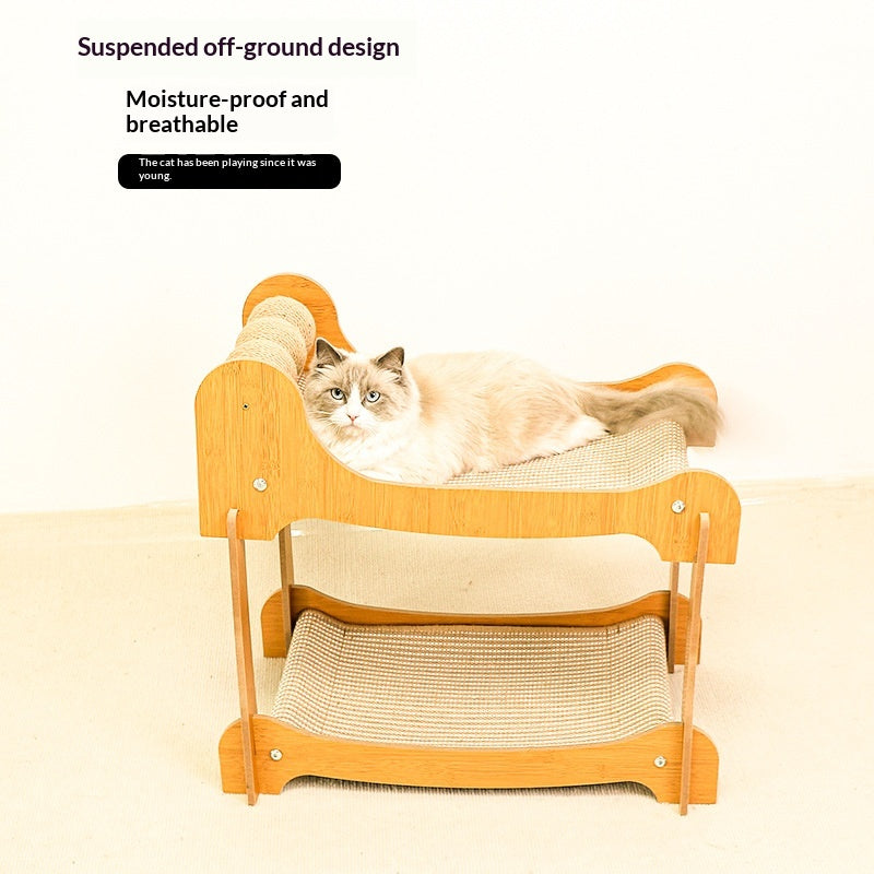 Multi-layer Sisal Cat Scratcher Lounge, Wear-Resistant & Low-Shedding Pet Toy