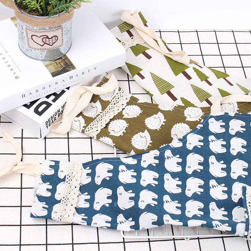 Japanese Style Cotton And Linen Sleeveless Apron Kitchen