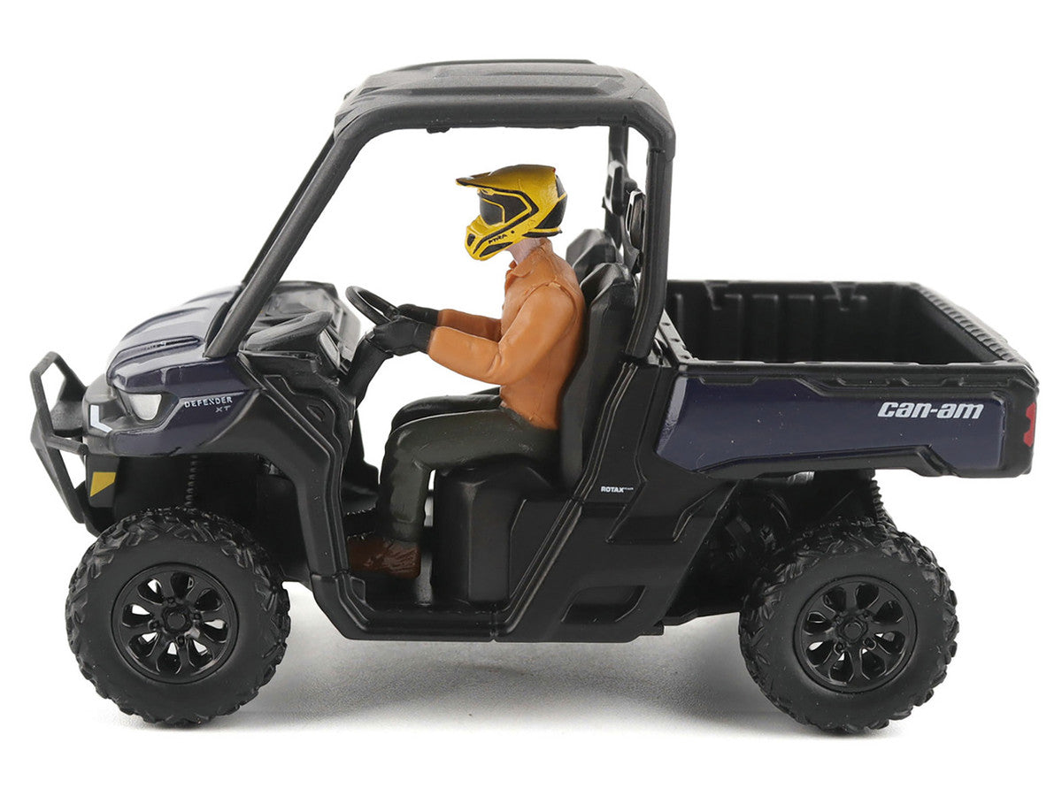 Can-Am Defender XT HD9 Navy Blue and Black with Driver Figure 1/32 Diecast Model by BRP Models
