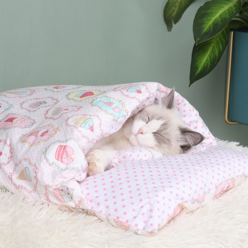 Winter Warm Cat Closed Removable And Washable Quilt