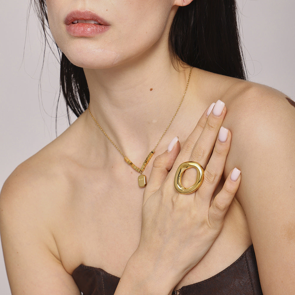 Titanium Steel Minimalist Irregular Fashion All-Match Ring