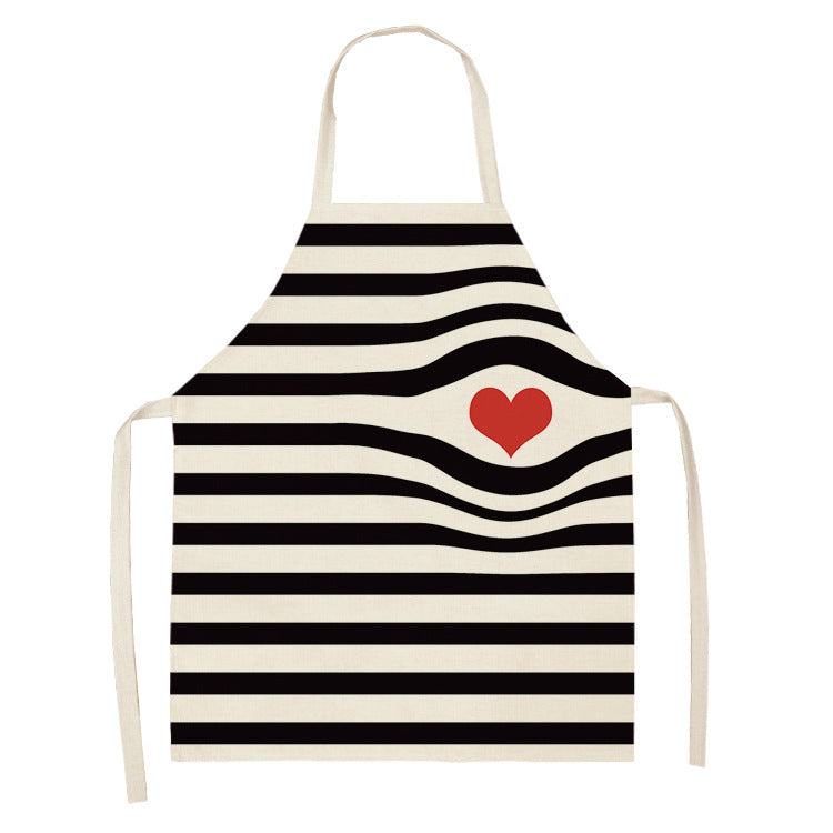 Letter Linen Apron Kitchen Stain-resistant Sleeveless Coverall