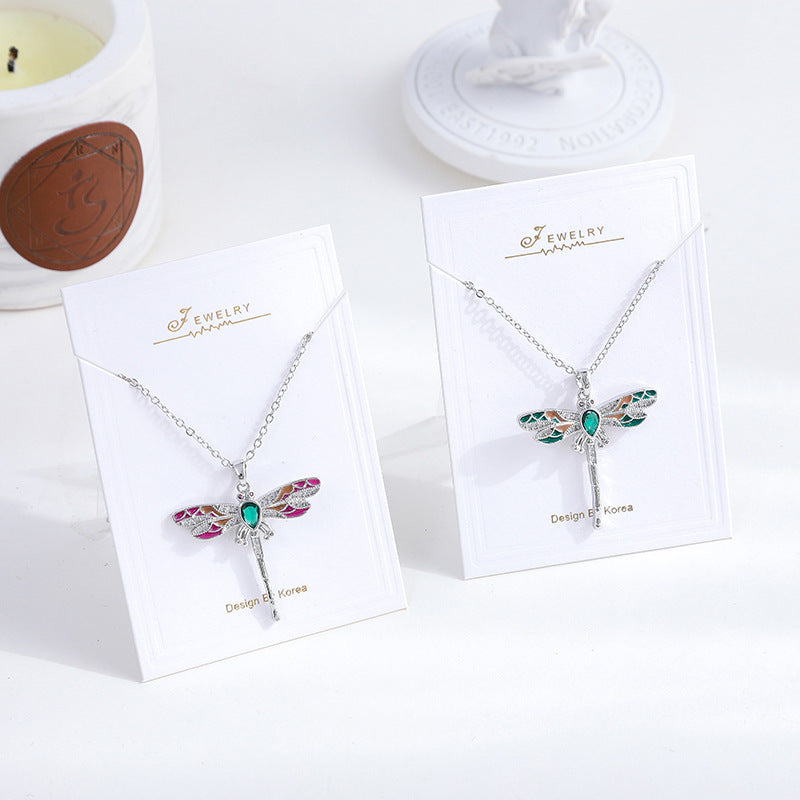 Fashionable All-match Color Zircon Necklace