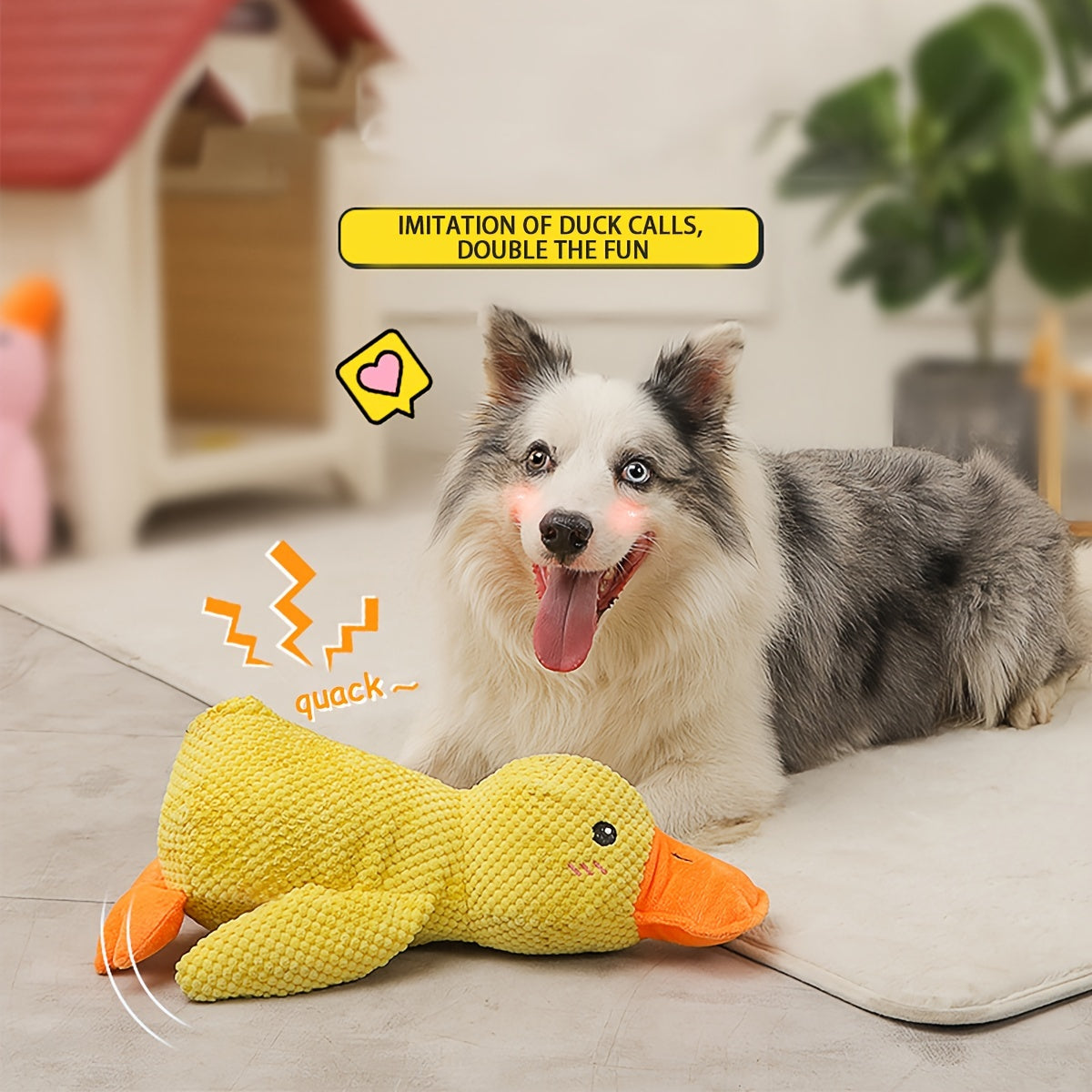 Best Pet Supplies Interactive Squeaky Dog Toy - Crinkle Duck, Yellow  Stuffing-Free Or Stuffed Body, Soft, Squeaks & Crinkles, No Mess, Perfect For Moderate Chewers, Toss And Fetch Play