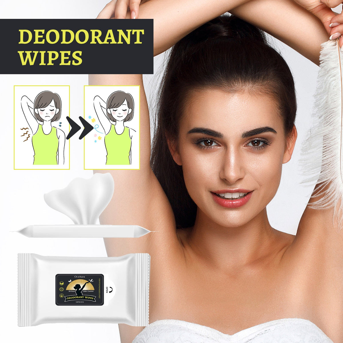 10 Pieces1bag Of Odor Deodorizing Wet Wipes