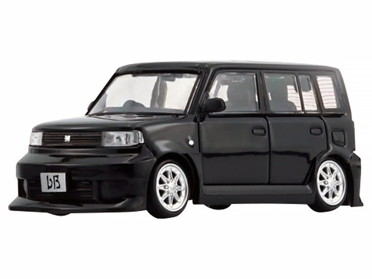 Toyota bB 2000 Van Black with Extra Accessories 1/64 Diecast Model Car by BM Creations