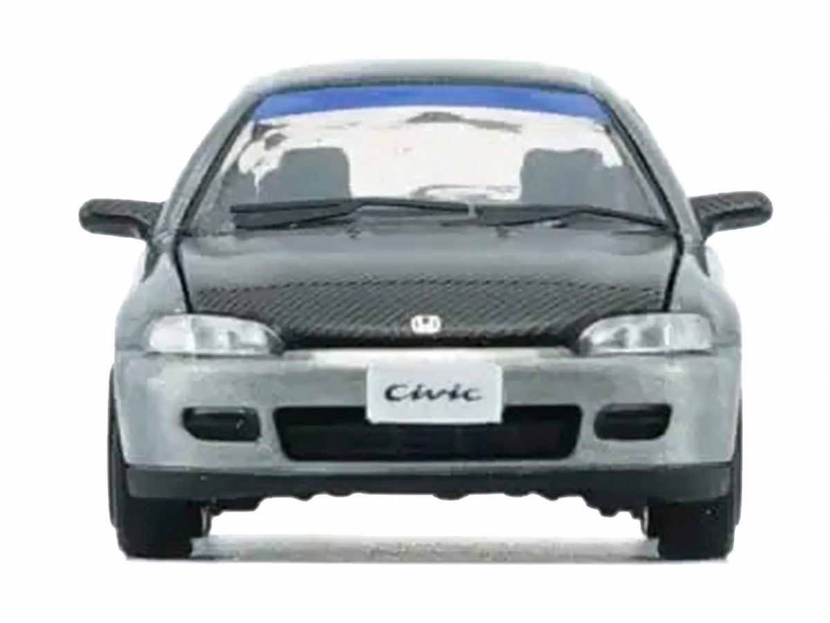 Honda Civic EG6 RHD (Right Hand Drive) Raw Metal with Carbon Hood with Alternates 1/64 Diecast Model Car by BM Creations