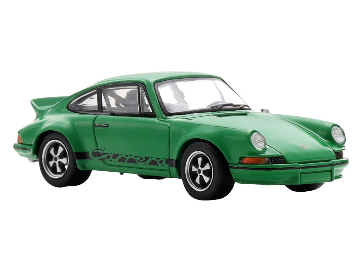 1973 Porsche 911 Carrera RSR 2.8 Green with Black Stripes 1/64 Model Car by Spark