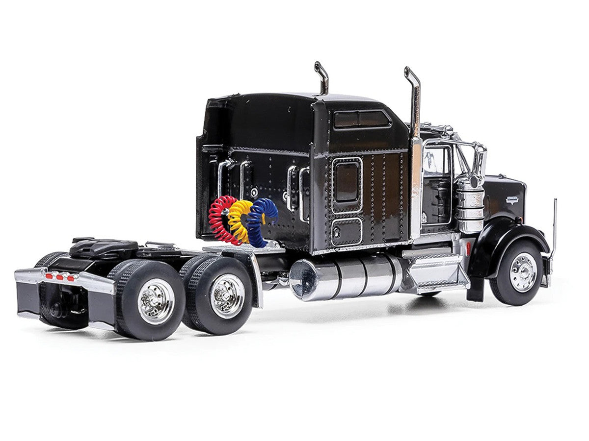 1990 Kenworth W900 Truck Tractor Black 1/64 Diecast Model by IXO Models