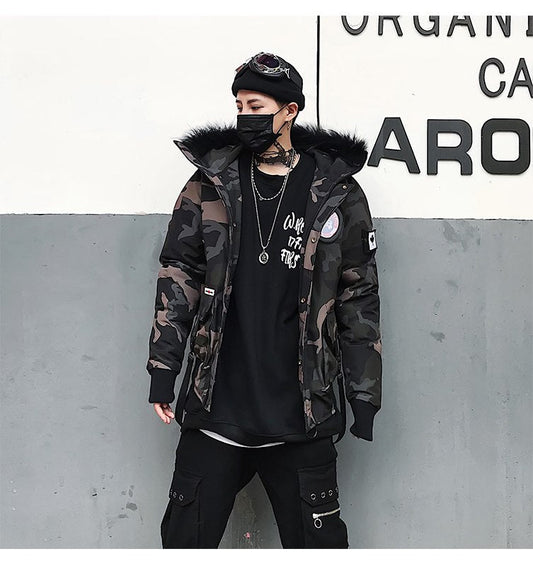 Stylish Short Hooded Warm Cotton Jacket for Men
