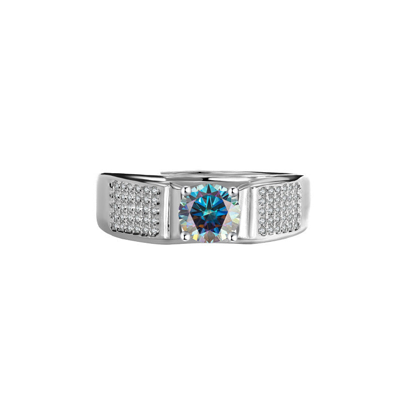 D Color Moissanite Starry Men's Ring