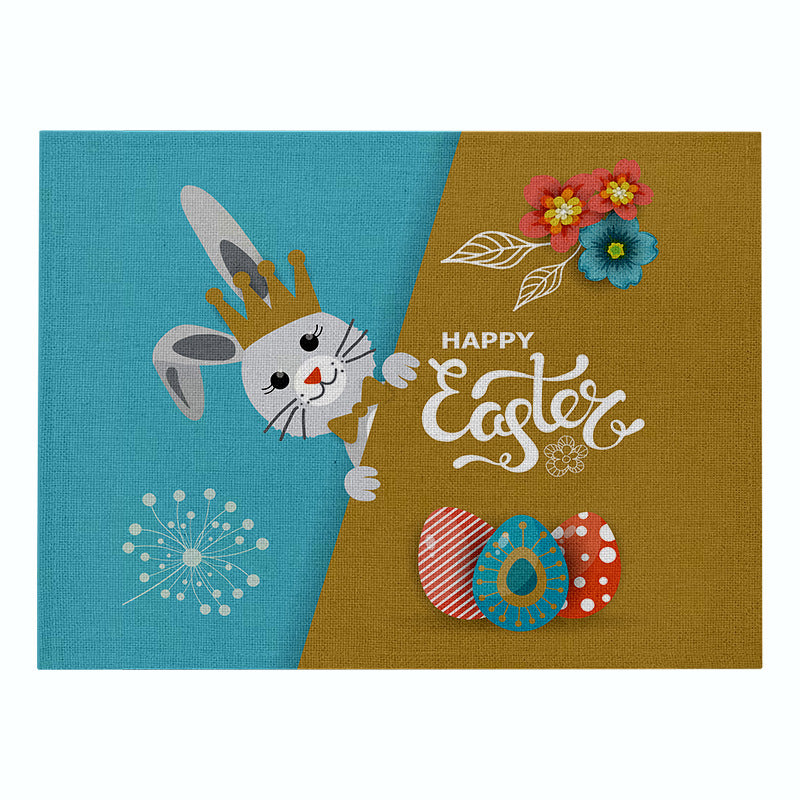 Home Cartoon Rabbit Kitchen Insulation Coaster Anti-scalding Cotton And Linen Western Placemat
