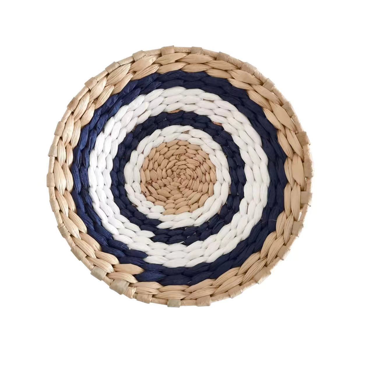 Woven Straw Wall Decor Round Living Room Ornament Wall Hanging