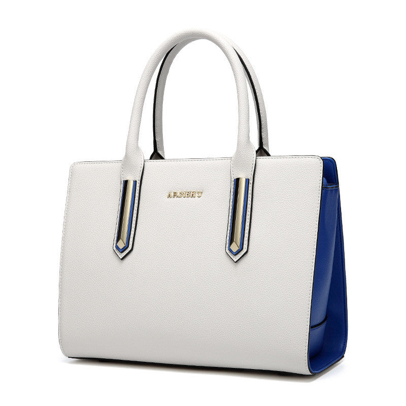 Fashion contrast leather handbag