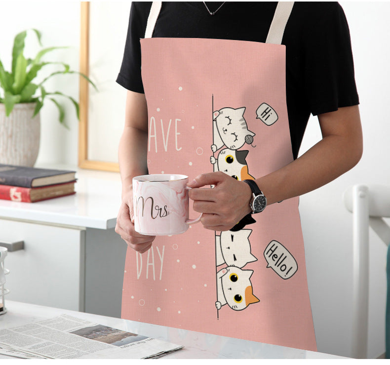 Explosive Animal Animation Multifunctional Kitchen Apron Cotton And Linen Apron