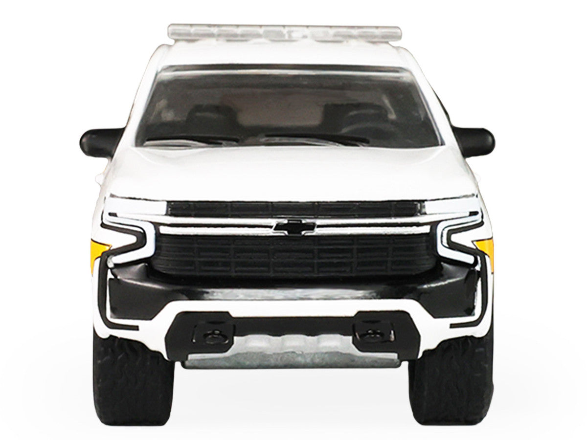 2024 Chevrolet Tahoe "Montgomery County Maryland Fire & Rescue Bethesda-Chevy Chase Rescue Squad" White with Yellow Stripes "Fire & Rescue" Series #5 1/64 Diecast Model Car by Greenlight