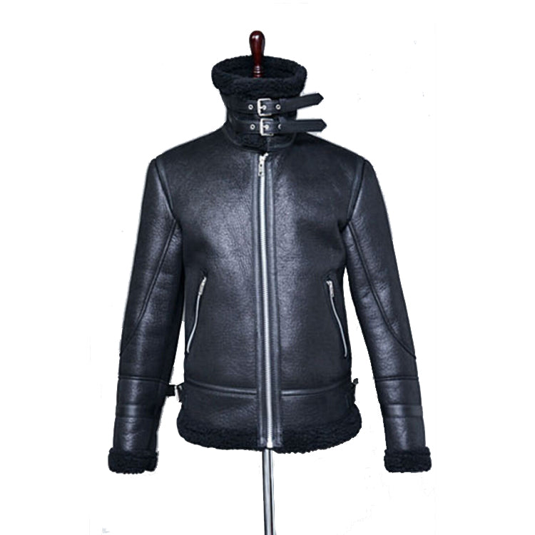 Vintage Motorcycle Leather Jacket with Shearling Lining