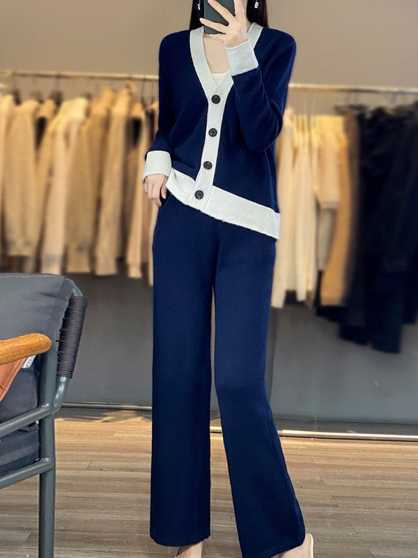 Casual Knitted Wool Two-piece Women's Clothing Loose