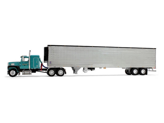Ford LTL 9000 with 48" Flat Top Sleeper and 53' Utility Trailer with Reefer "Red’s Favorites - Tom Sercombe" Turquoise Metallic 1/64 Diecast Model by First Gear