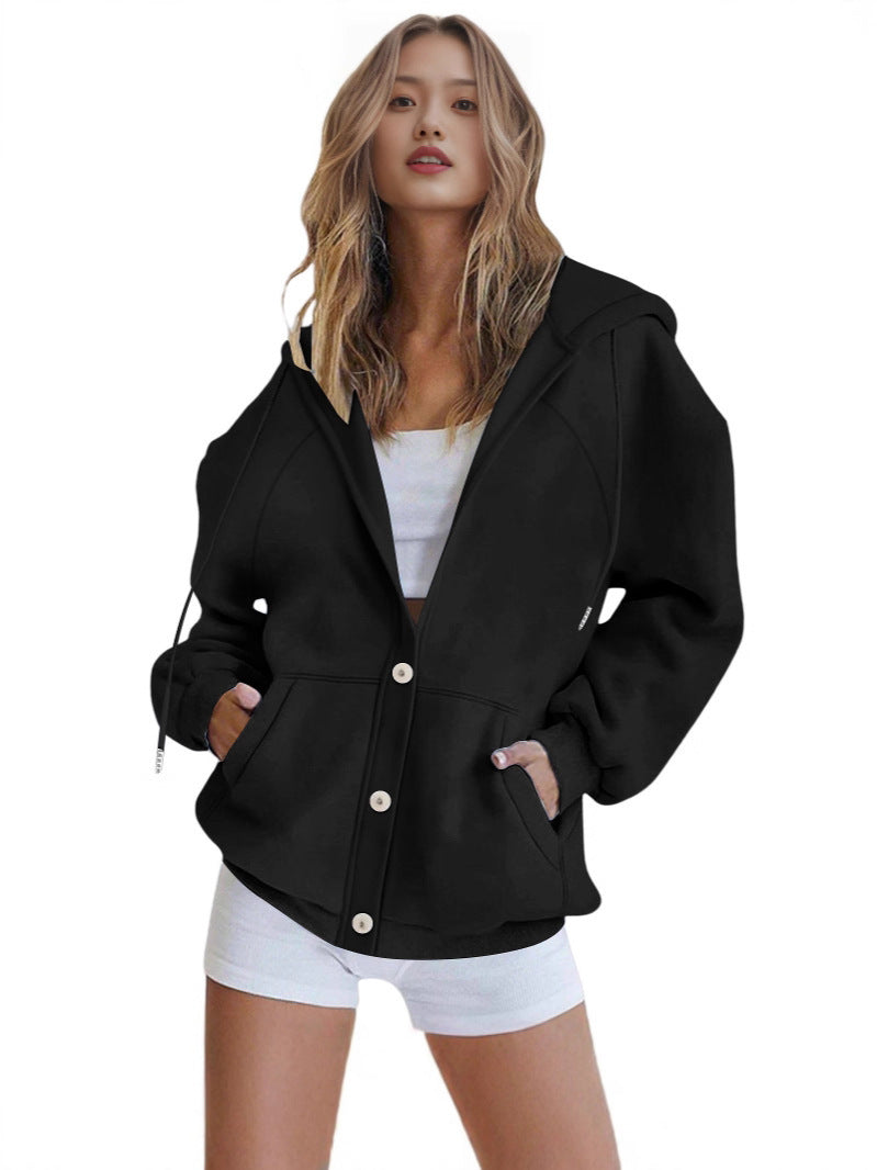 European And American  Fashion Autumn And Winter Jackets Women's Casual Cardigan Sweatshirt Jackets